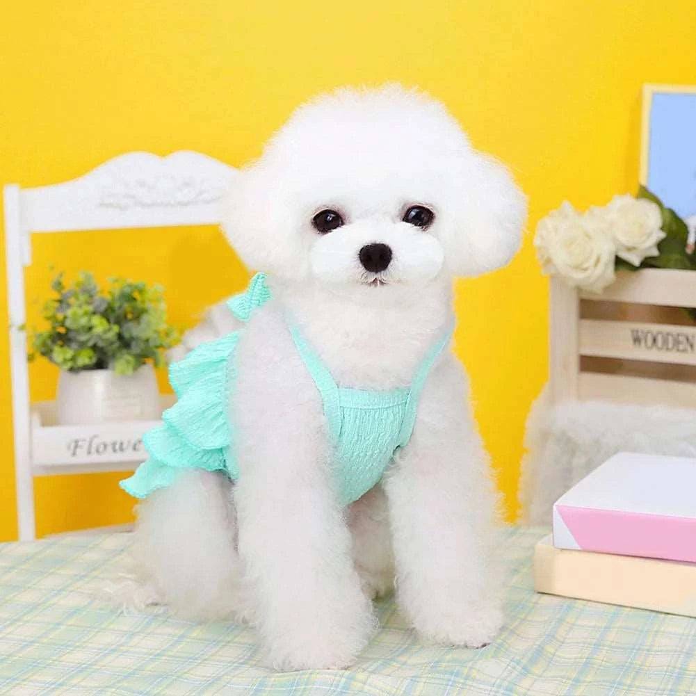 Green Pet Clothes Summer Thin Style Dog Dress Skirt Small Clothing Puppy Dress Doggy Costume - TrendyPet's Zone