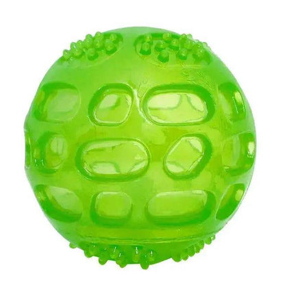 Green Pet Dog Puppy Sounding Toy Squeaky Tooth Cleaning Ball Playing Pet Teeth Chew Rubber Toy Float Funny Pet Dental Care Accessories - TrendyPet's Zone