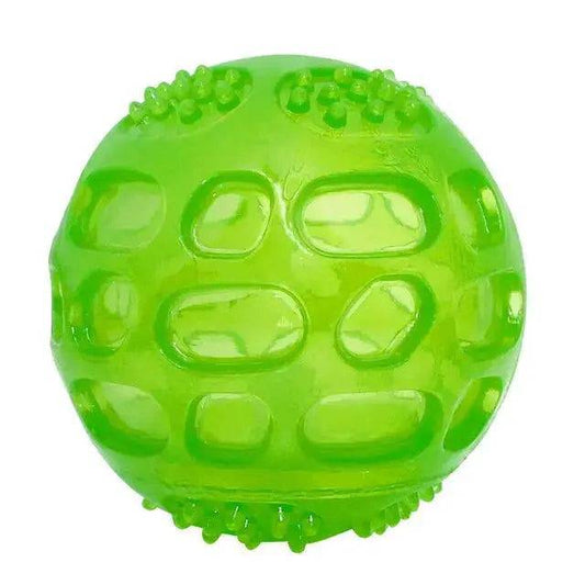 Green Pet Dog Puppy Sounding Toy Squeaky Tooth Cleaning Ball Playing Pet Teeth Chew Rubber Toy Float Funny Pet Dental Care Accessories - TrendyPet's Zone