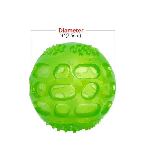 Green Pet Dog Puppy Sounding Toy Squeaky Tooth Cleaning Ball Playing Pet Teeth Chew Rubber Toy Float Funny Pet Dental Care Accessories - TrendyPet's Zone