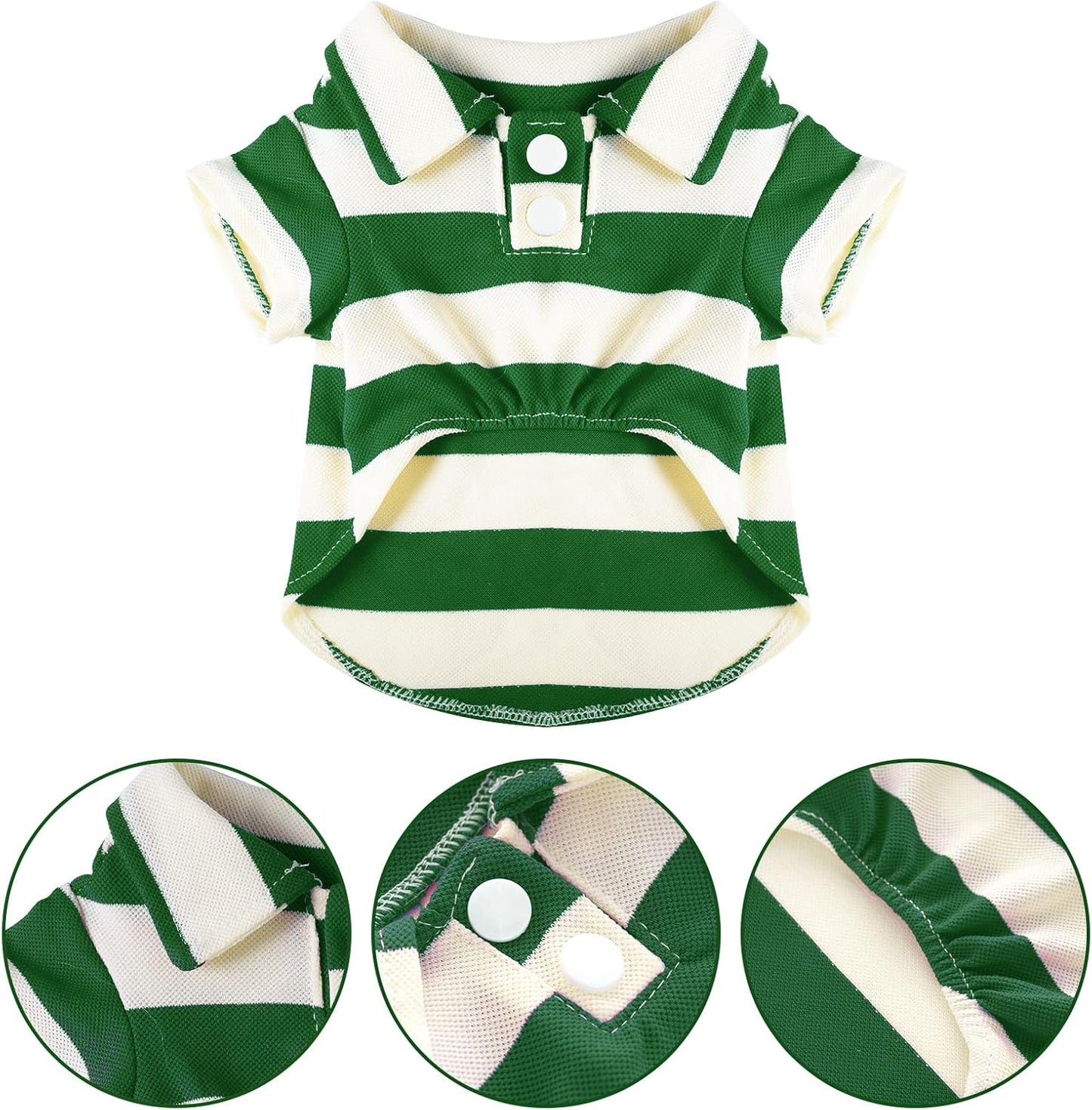 Green pet polo shirt for cats, casual summer clothing, suitable for small and large kittens, by TrendyPet's Zone.