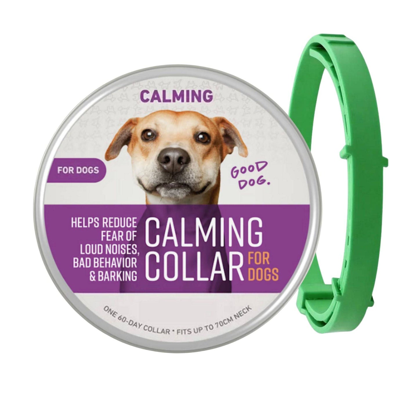 Green Safe Dog Calming Collar 1Pack/60Days Adjustable Anxiety Reduction Pheromone Lasting Natural Calm Pet Collar Boxed OPP Bag - TrendyPet's Zone