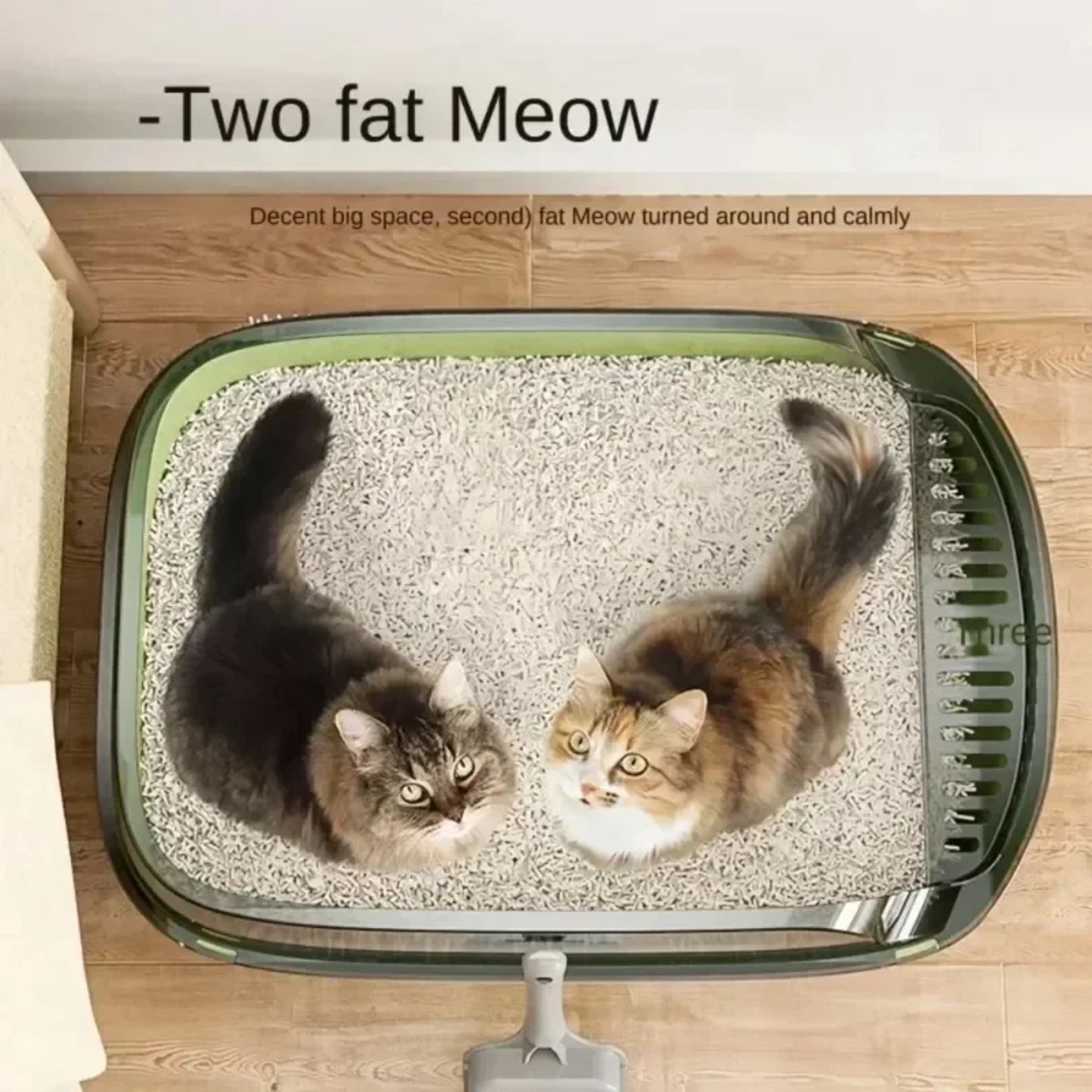 Green Splashproof Semi-Enclosed Cat Litter Box with High Sides – Indoor Kitten Toilet Tray TrendyPet's Zone