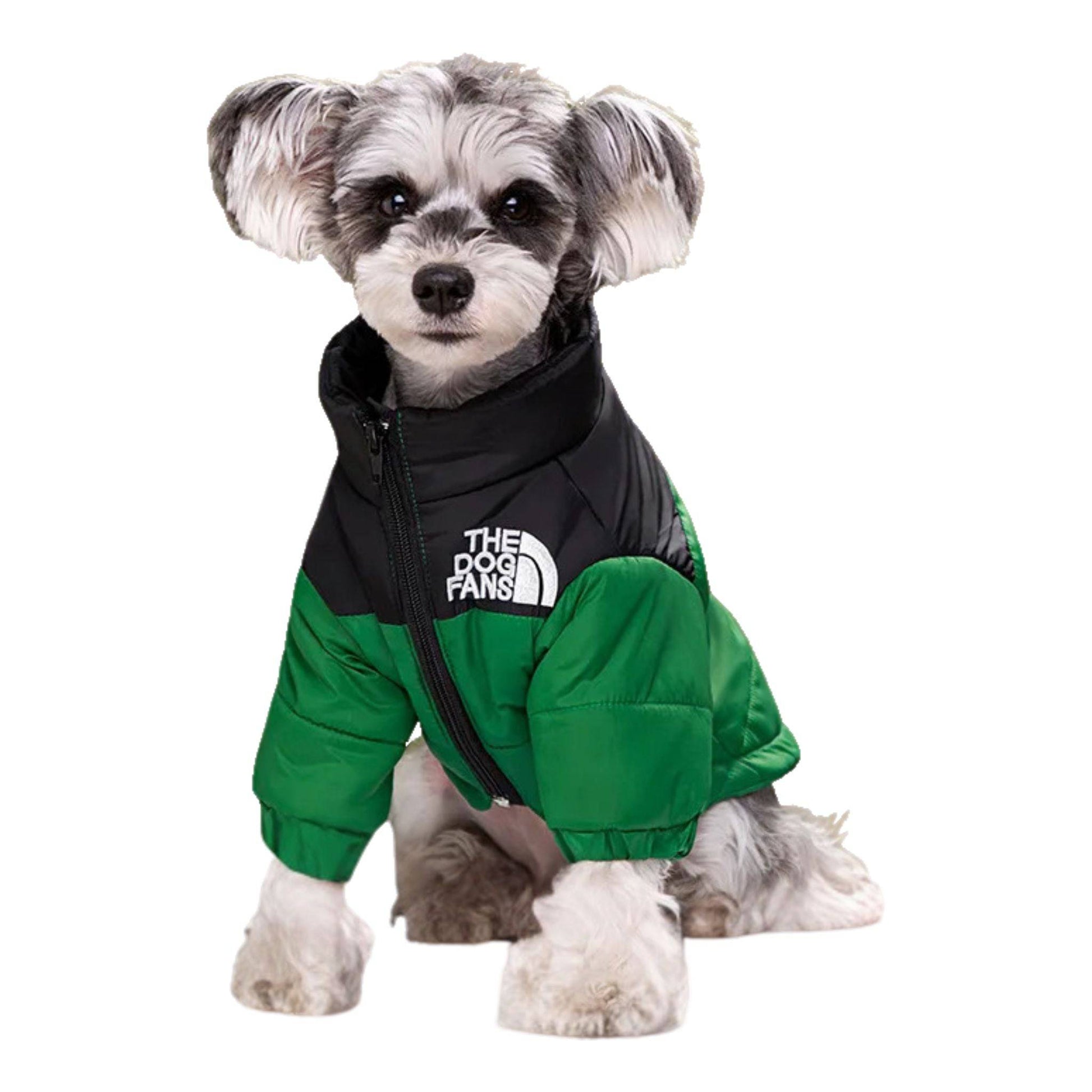 Green Warm Stylish Dog Windproof Snow Cold Weather Coats Jackets for Puppies Small Medium Large Dogs - TrendyPet's Zone