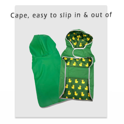 Blue waterproof dog raincoat by TrendyPet's Zone with quick-adjust dual-sided design for all weather conditions.