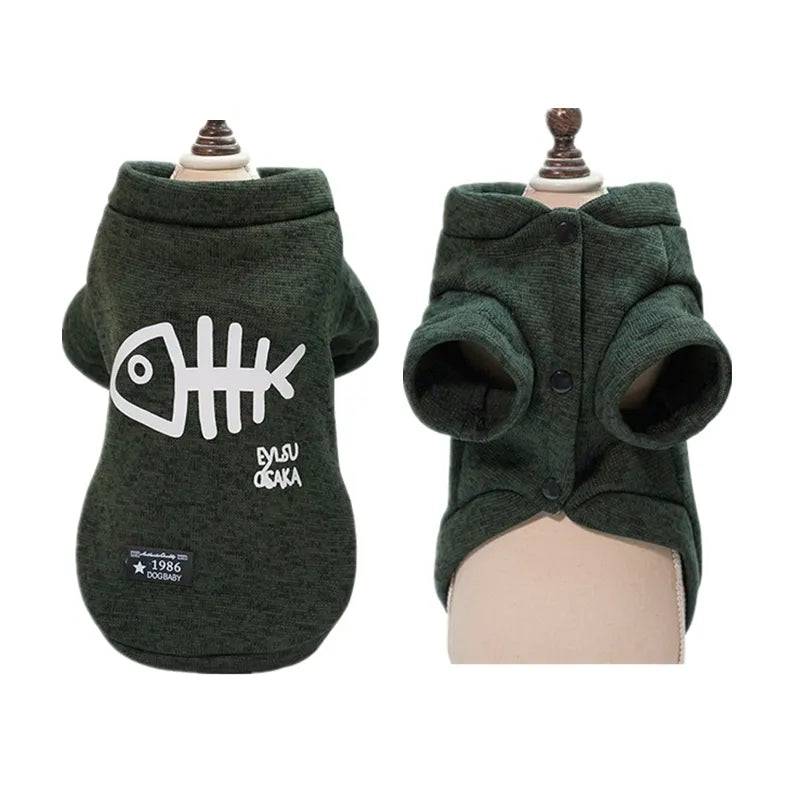 Green Winter Clothes For Small Medium Pet Cat Dog Clothing Hoodies Outfits Coats Jackets Costumes Sweatshirts - TrendyPet's Zone