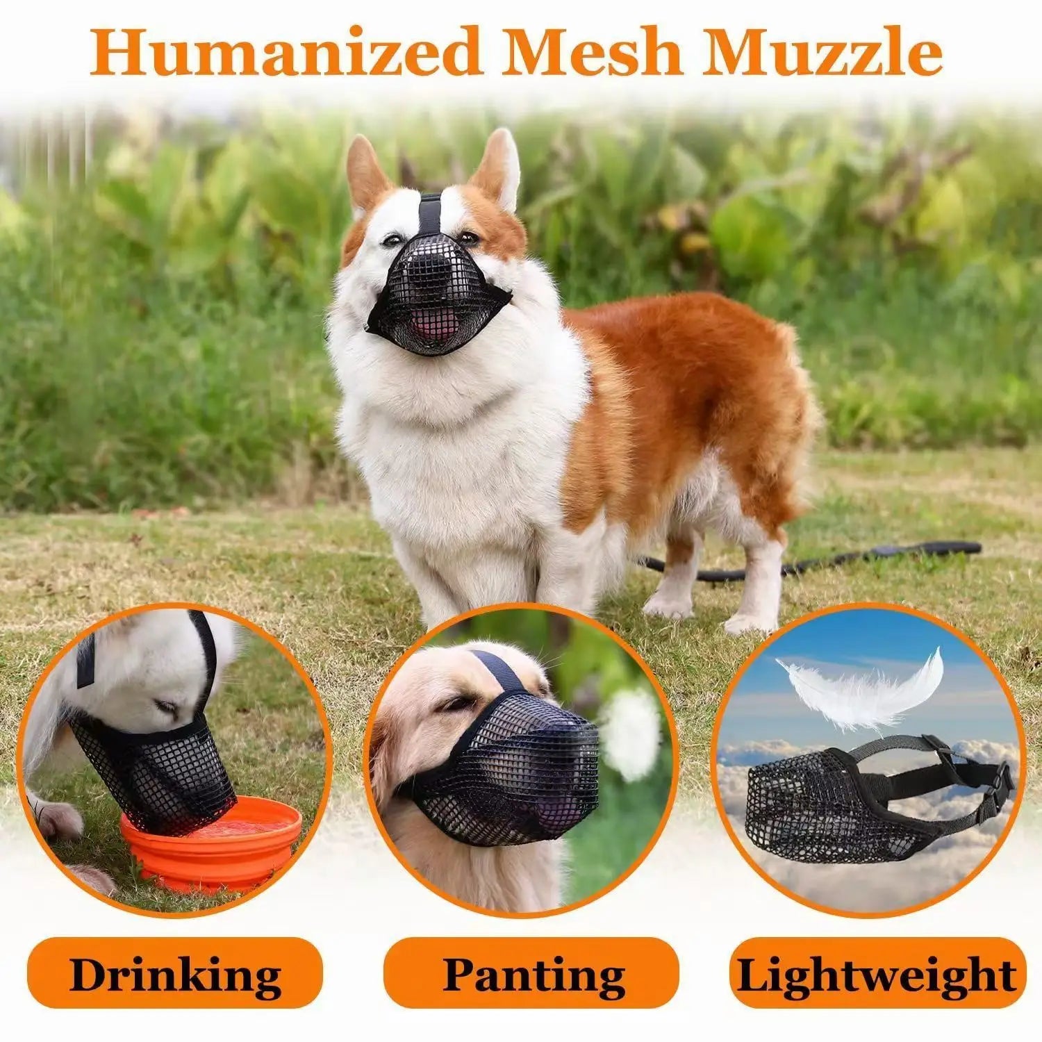 Grey Adjustable Breathable Dog Mesh Muzzle Anti-Barking Accessory TrendyPet's Zone