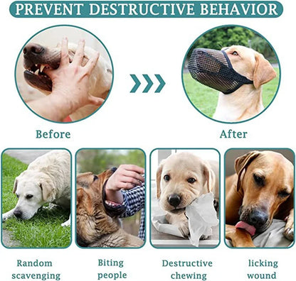 Black Adjustable Breathable Dog Mesh Muzzle Anti-Barking Accessory TrendyPet's Zone
