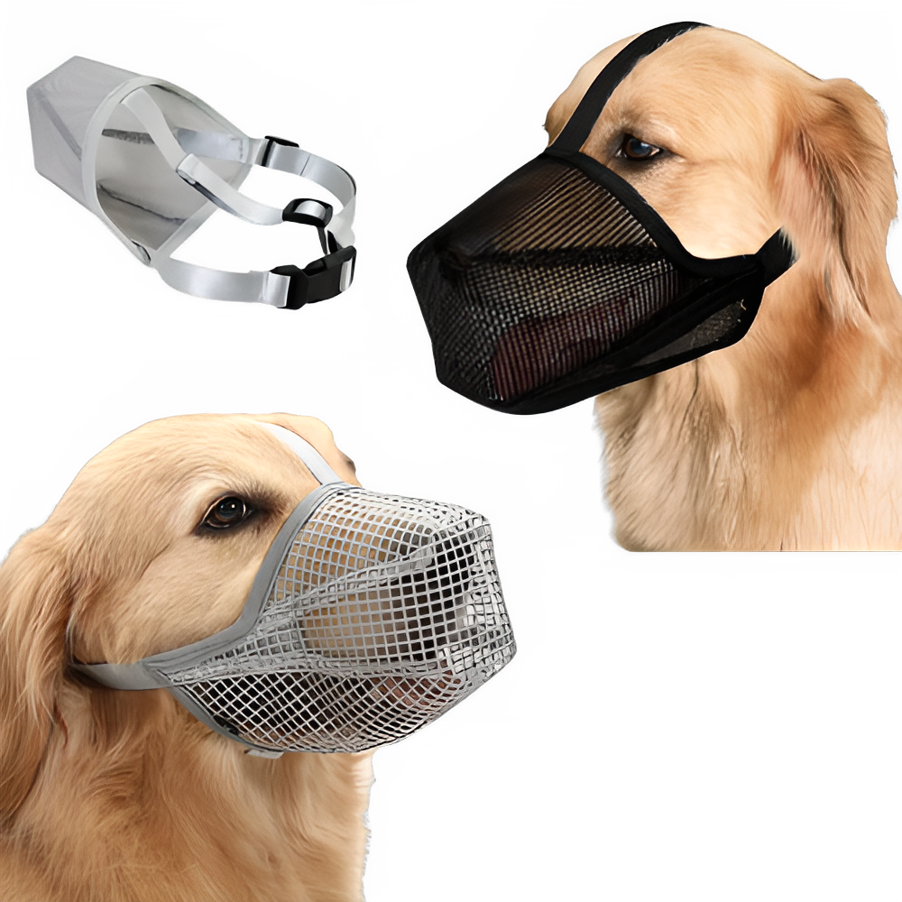 Black Adjustable Breathable Dog Mesh Muzzle Anti-Barking Accessory TrendyPet's Zone