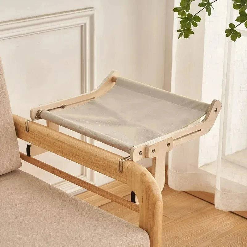 Grey Cat Hammock Hanging Bed Shelf for Cats Perch Wooden Insert Kallax Shelves - TrendyPet's Zone