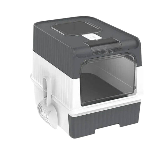 Grey Cat Litter Box Oversized Drawer Type Rechargeable Sterilization Deodorant Pet Fully Enclosed Cat Toilet TRENDYPET'S ZONE