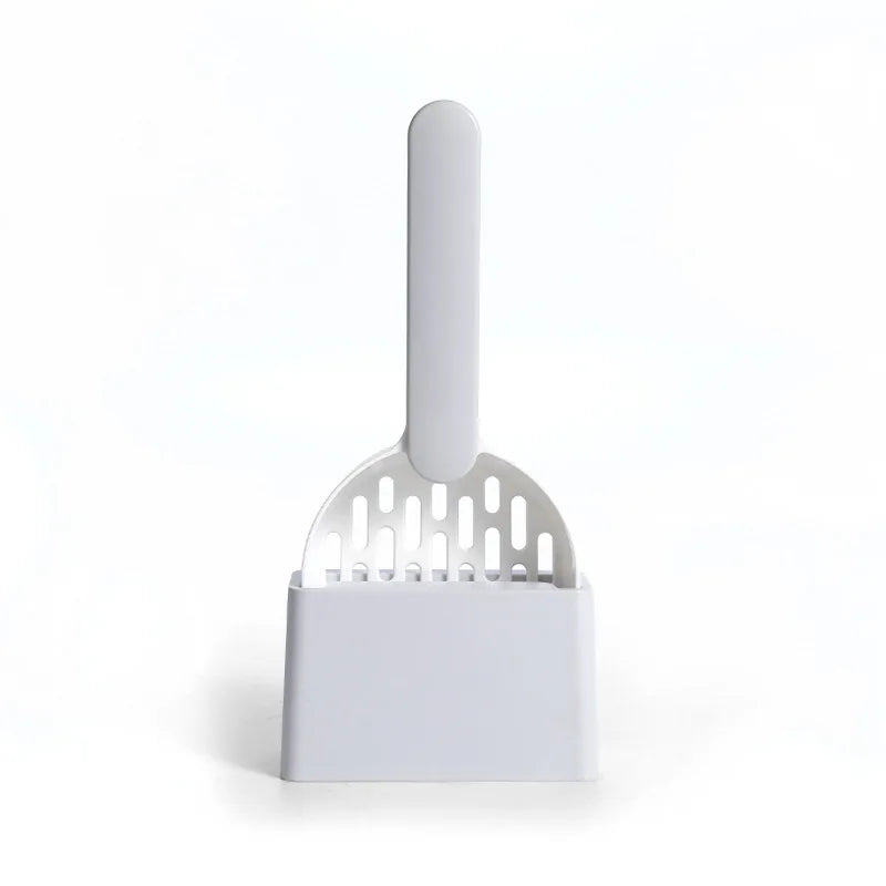 Grey cat litter scoop set with filter and fine hole design for easy cleaning, by TrendyPet's Zone.
