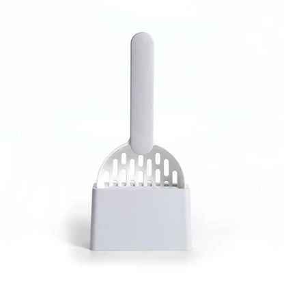 Grey cat litter scoop set with filter and fine hole design for easy cleaning, by TrendyPet's Zone.