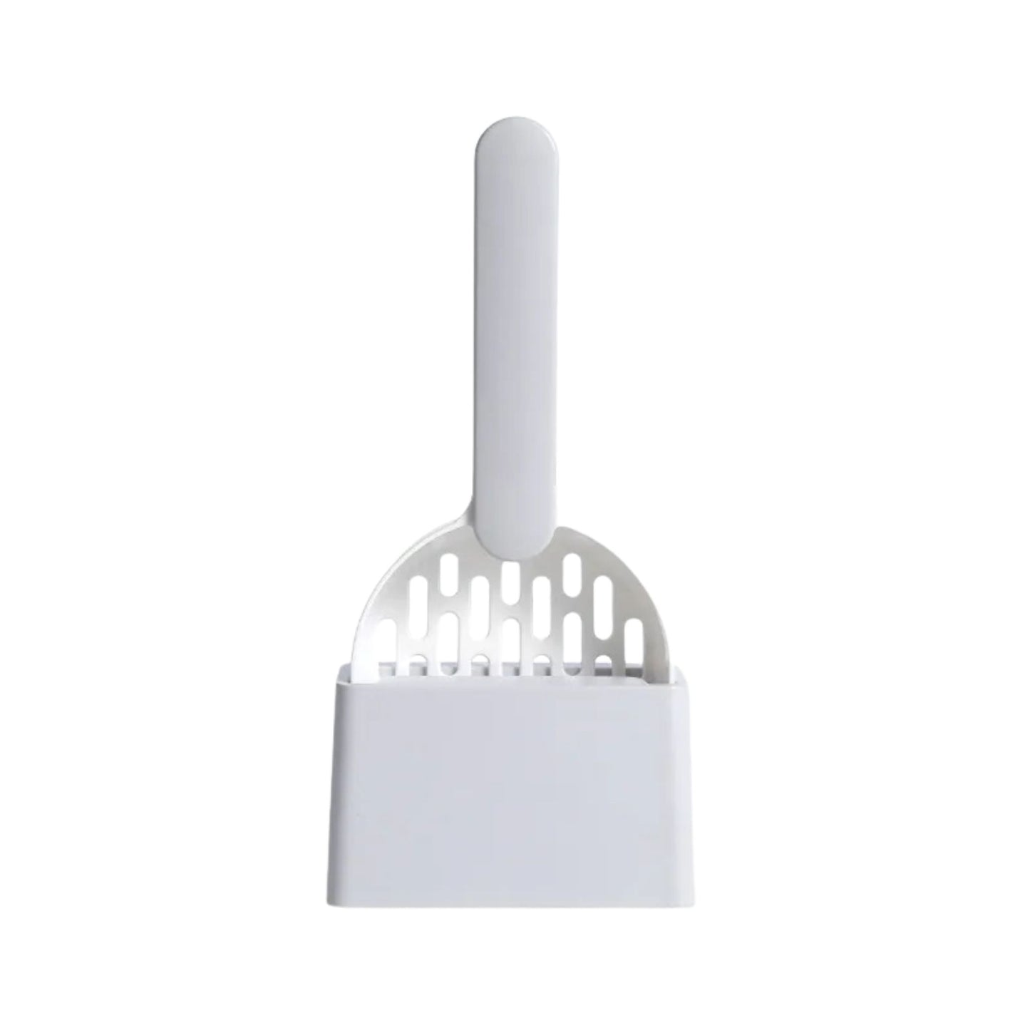 Grey cat litter scoop set with filter and fine hole design for easy cleaning and waste removal, by TrendyPet's Zone.