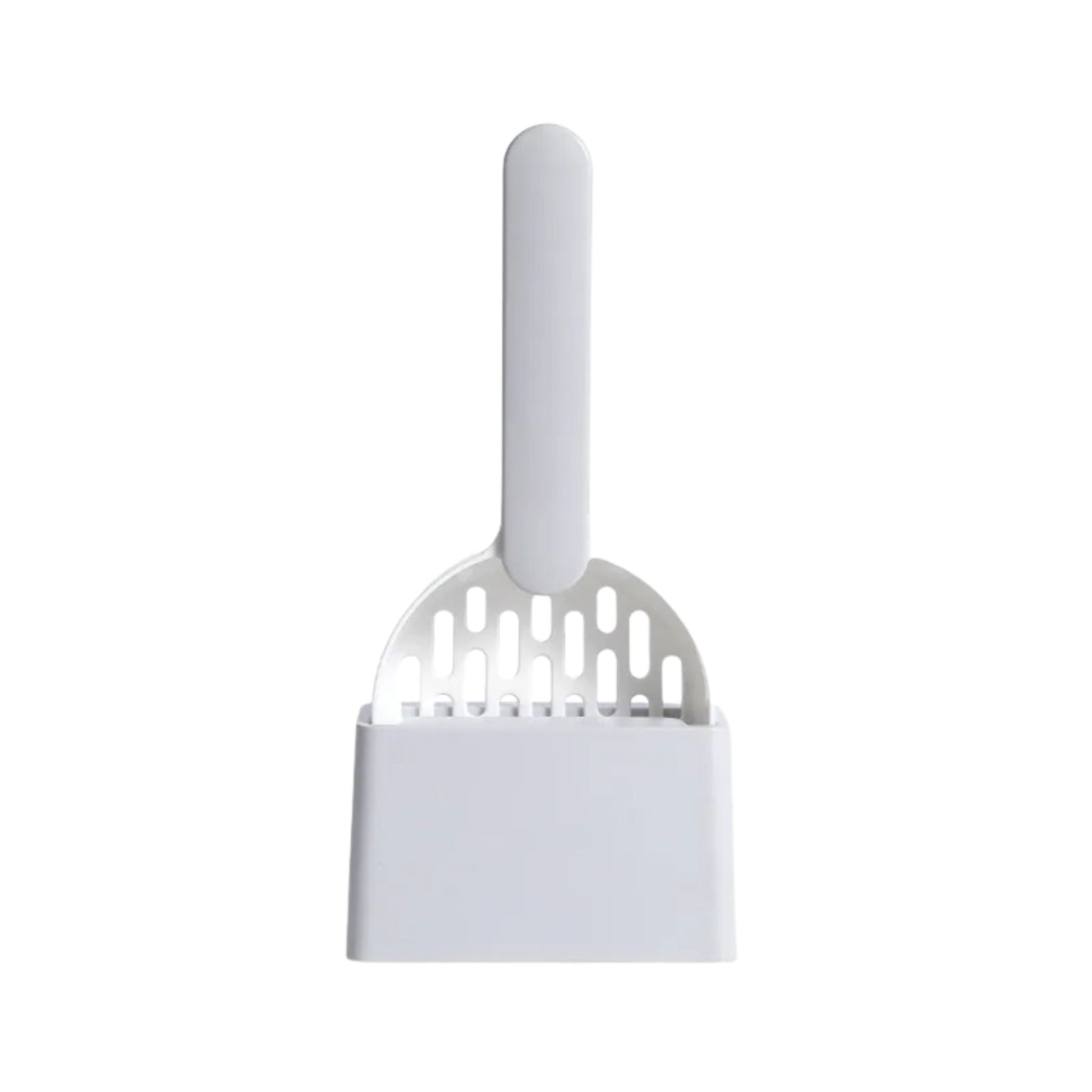 Grey cat litter scoop set with filter and fine hole design for easy cleaning and waste removal, by TrendyPet's Zone.