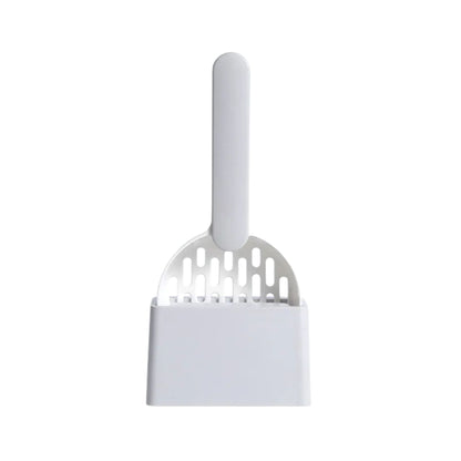 Grey cat litter scoop set with filter and fine hole design for easy cleaning and waste removal, by TrendyPet's Zone.