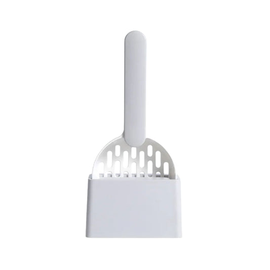 Grey cat litter scoop set with filter and fine hole design for easy cleaning and waste removal, by TrendyPet's Zone.