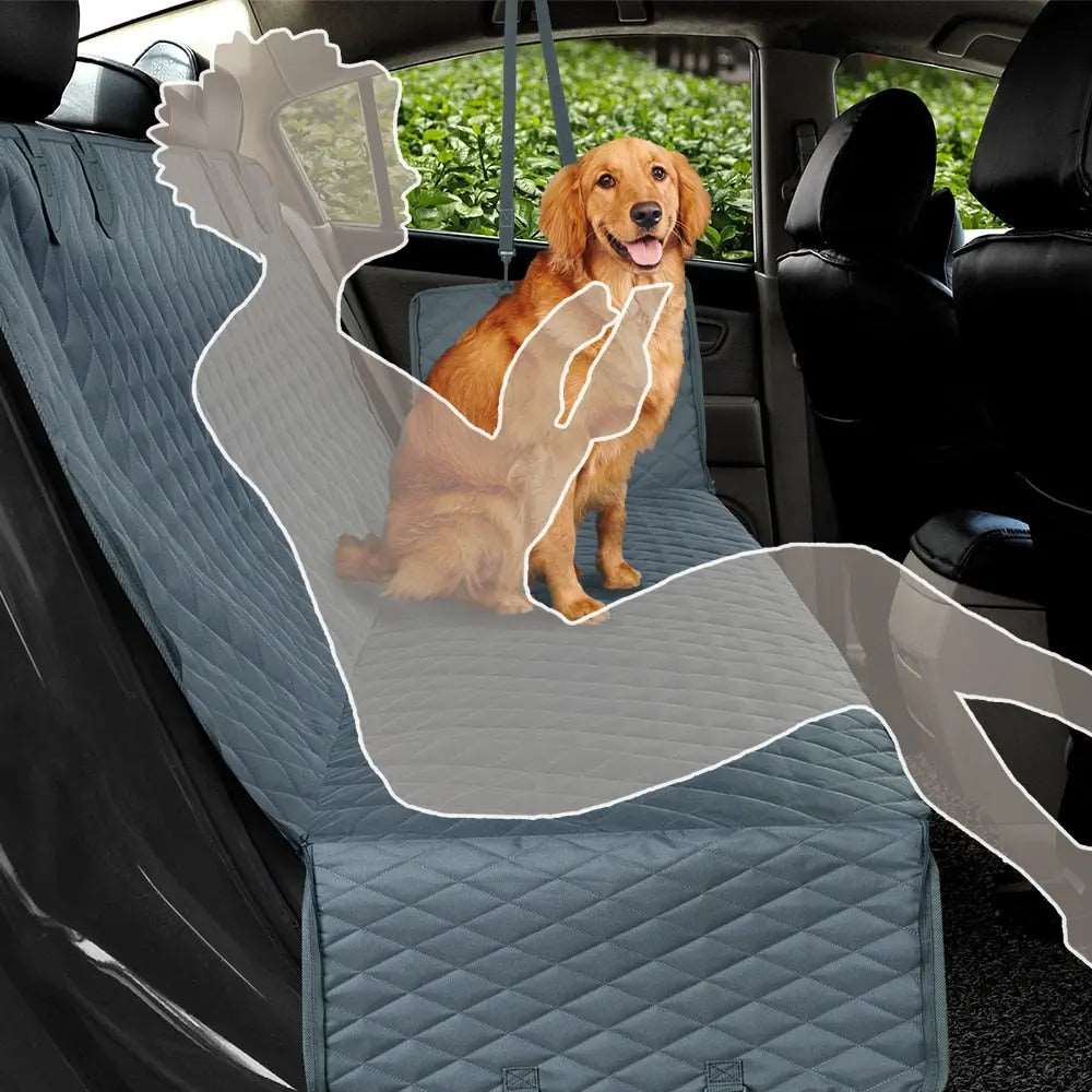 Grey Dog Car Seat Cover Waterproof Pet Travel Dog Carrier Hammock Car Rear Back Seat Protector Mat Safety Carrier For Dogs - TrendyPet's Zone