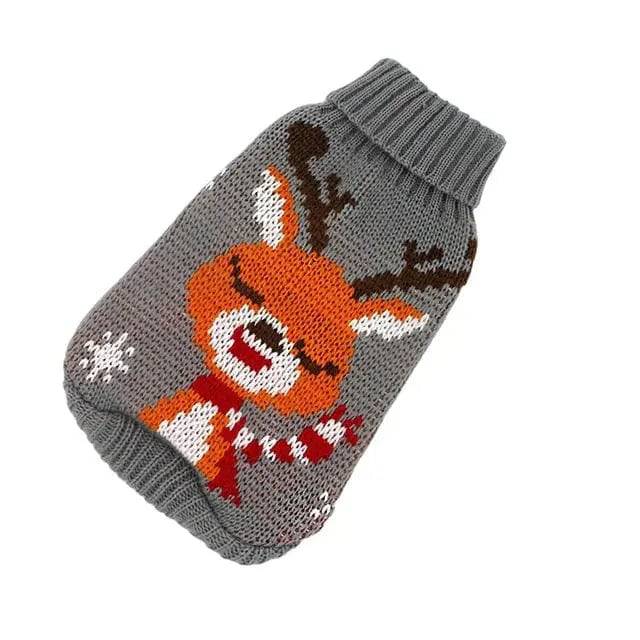 Grey Elk Cat Kitten Sweater Winter Warm Clothes For Small Medium Dogs Coat Pet Outfit - TrendyPet's Zone