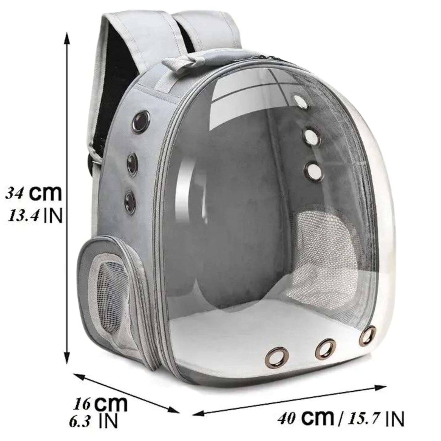 Grey Pet Carrier Backpack Transparent Capsule Bubble Backpack Small Animal Puppy Kitten Breathable Carrier for Travel - TrendyPet's Zone