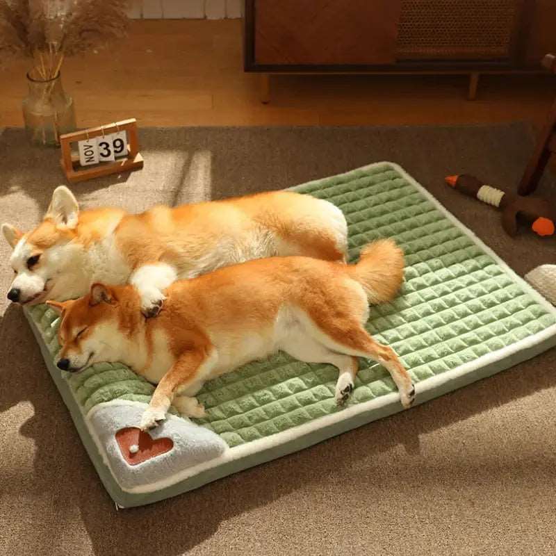 Grey Pet Mat for Winter Luxury Pad for Small Medium Large Dogs Cats Plaid Fluff Sleeping Removable Washable Pet Bed TRENDYPET'S ZONE