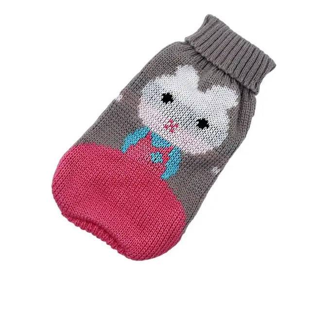 Grey Rabbit Cat Kitten Sweater Winter Warm Clothes For Small Medium Dogs Coat Pet Outfit - TrendyPet's Zone