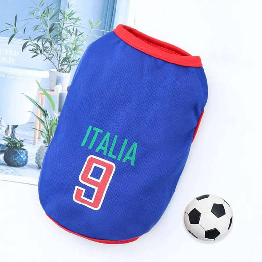 Italia Pet Clothes Dog Sport Jersey Clothes for Summer Apparel Basketball Clothing Puppy T-Shirts - TrendyPet's Zone