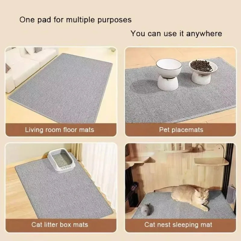 Gray durable cat scratch mat by TrendyPet's Zone, trimmable and self-adhesive, designed to protect furniture from scratching.