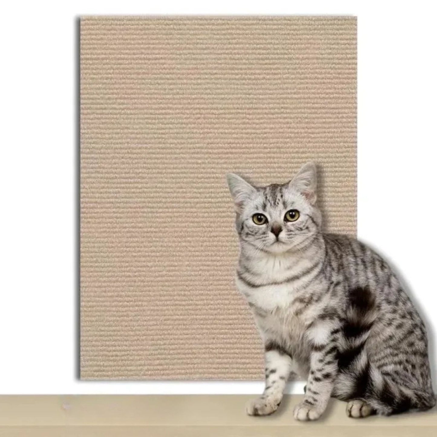 Khaki durable cat scratch mat from TrendyPet's Zone, trimmable and self-adhesive for protecting furniture from scratching.