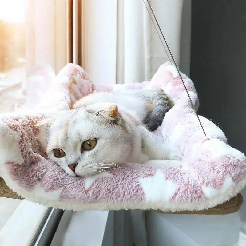 Khaki Hanging Cat Bed Pet Cat Hammock Aerial Cats Bed House Kitten Climbing Frame Sunny Window Seat Nest Bearing 20kg Pet Accessories - TrendyPet's Zone