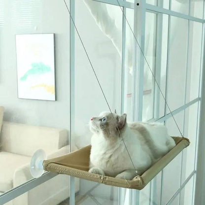 Khaki Hanging Cat Bed Pet Cat Hammock Aerial Cats Bed House Kitten Climbing Frame Sunny Window Seat Nest Bearing 20kg Pet Accessories - TrendyPet's Zone