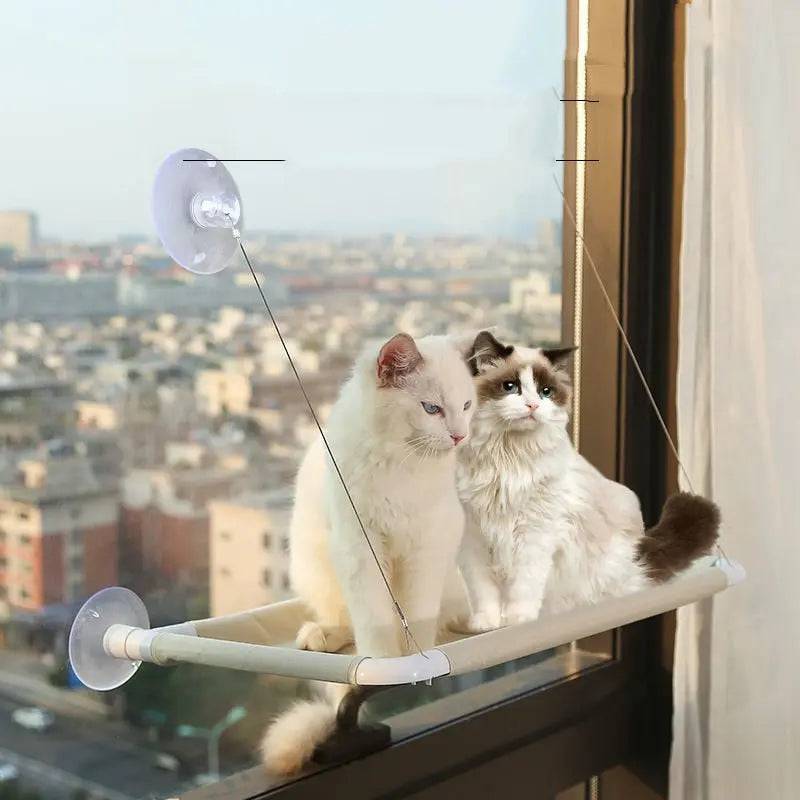 Khaki Hanging Cat Bed Pet Cat Hammock Aerial Cats Bed House Kitten Climbing Frame Sunny Window Seat Nest Bearing 20kg Pet Accessories - TrendyPet's Zone