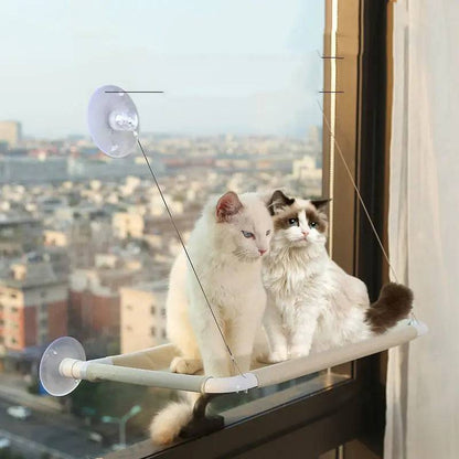 Khaki Hanging Cat Bed Pet Cat Hammock Aerial Cats Bed House Kitten Climbing Frame Sunny Window Seat Nest Bearing 20kg Pet Accessories - TrendyPet's Zone
