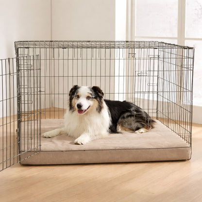Khaki Orthopedic Waterproof Dog Bed with Removable Washable Cover and Nonskid Bottom for Crate, Memory Foam Size 41" x 29" × 3.5" TrendyPet's Zone