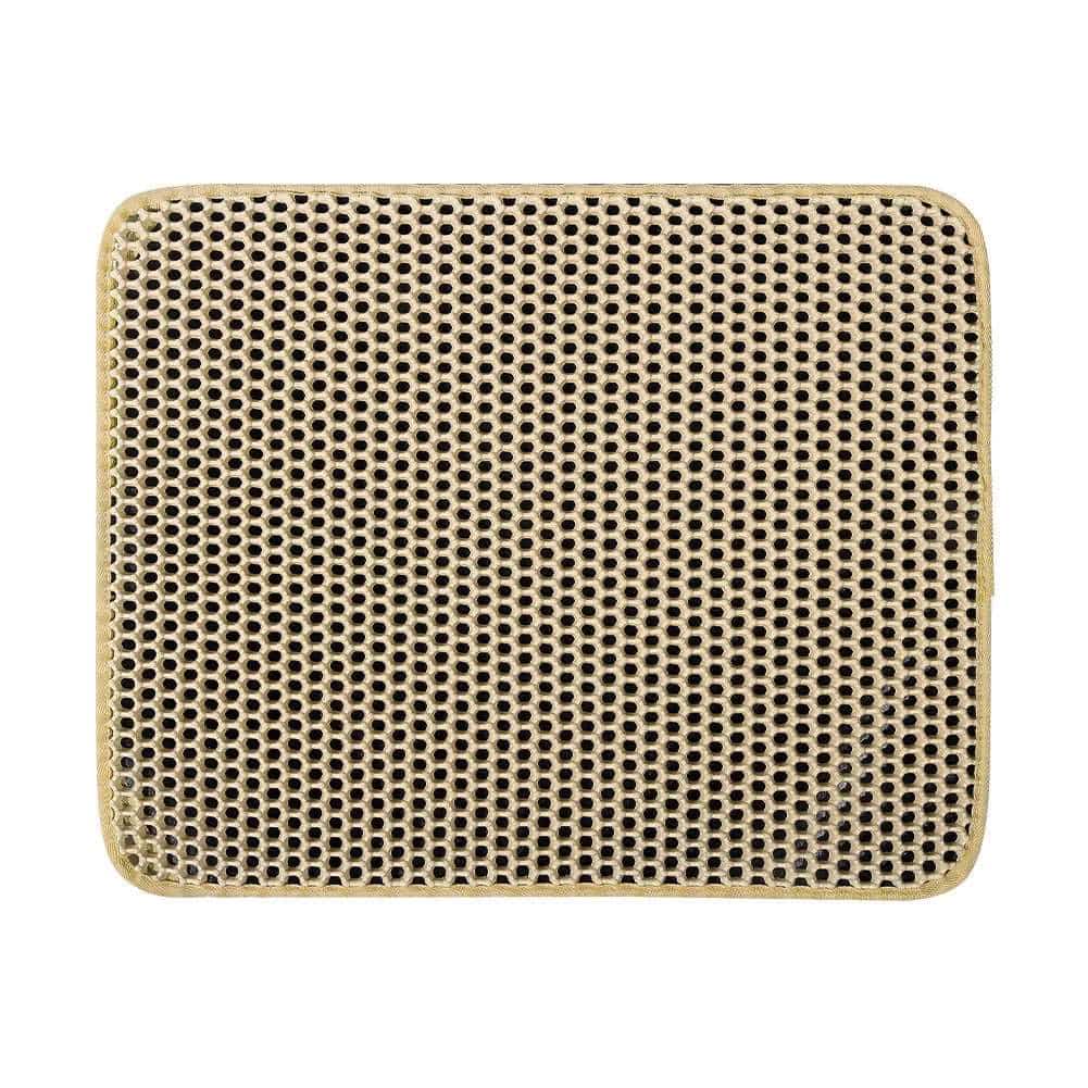 Khaki Pet Cat Litter Mat Waterproof EVA Double Layer Trapping Kitten Litter Box Mat Clean Pad Products - TrendyPet's Zone