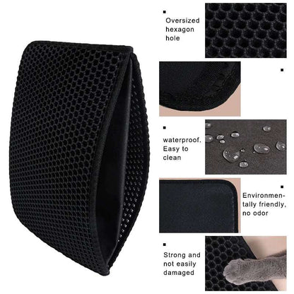 Khaki Pet Cat Litter Mat Waterproof EVA Double Layer Trapping Kitten Litter Box Mat Clean Pad Products - TrendyPet's Zone