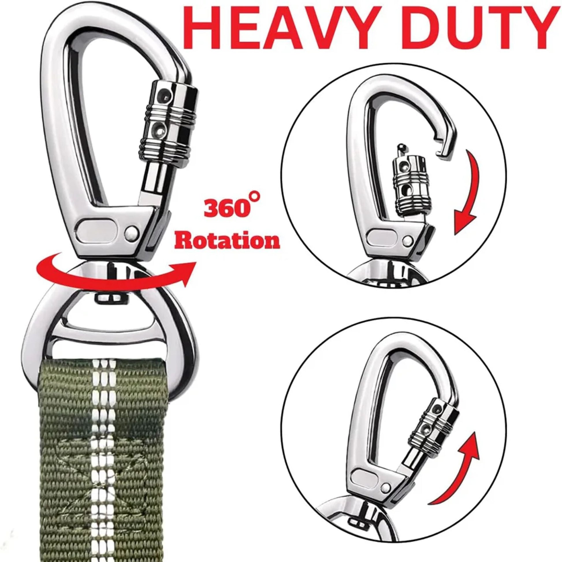 Khaki reflective shock-absorbing dog leash with car safety buckle, designed for secure pet travel by TrendyPet's Zone.