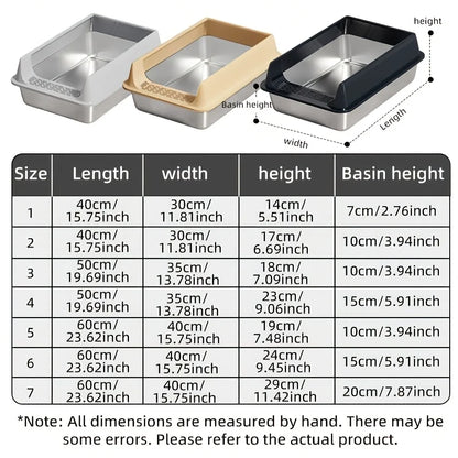 Black stainless steel cat litter box by TrendyPet's Zone with leak-proof and splash-proof design, large size for big cats.
