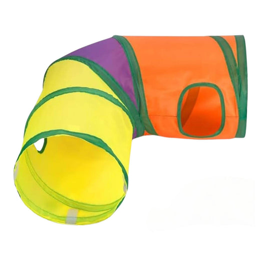L-Shape Collapsible Cat Tunnel Tubes Interactive For Kitten Cats Springs Rainbow Toy - TrendyPet's Zone