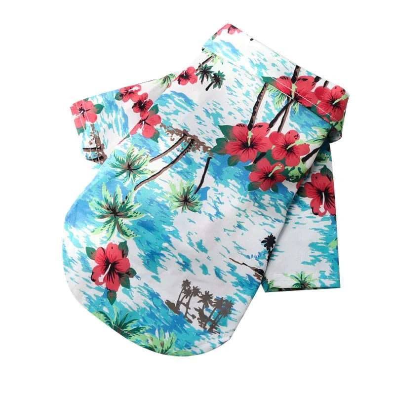Lake Blue Pet Hawaiian Beach Style T-Shirts Thin Breathable Summer Clothes for Small Dog Puppy Pet Cat Kitten Vest - TrendyPet's Zone