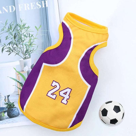 Lakers Pet Clothes Dog Sport Jersey Clothes for Summer Apparel Basketball Clothing Puppy T-Shirts - TrendyPet's Zone