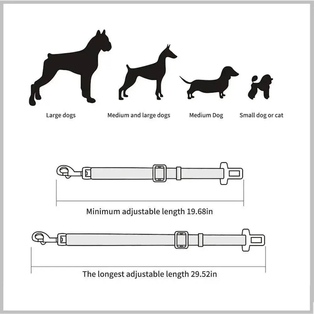 Light Blue Base Model Pet Supplies Car Seat Belt Dog Seat Belt Dog Leash Vehicle Belt Adjustable Cushioning Elastic Reflective Safety Rope for Dog Cat - TrendyPet's Zone
