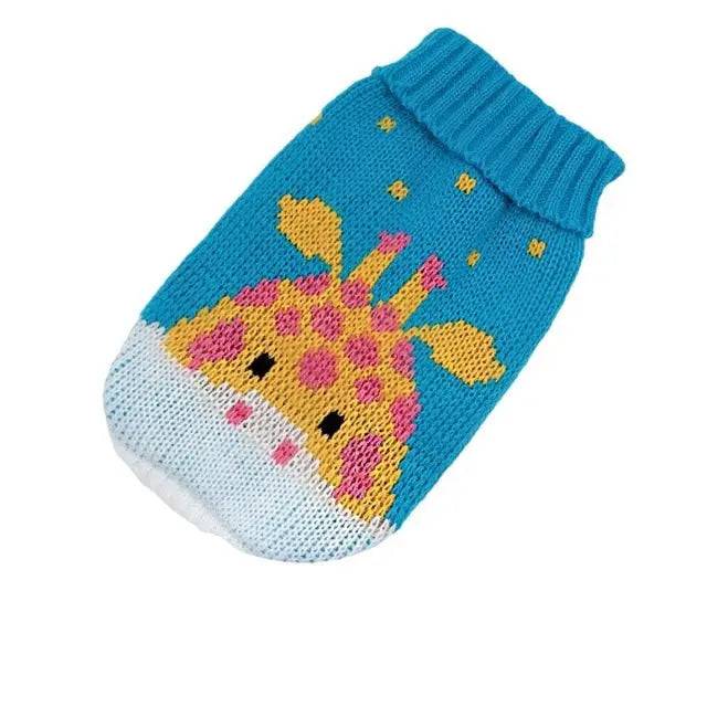 Light Blue Deer Cat Kitten Sweater Winter Warm Clothes For Small Medium Dogs Coat Pet Outfit - TrendyPet's Zone