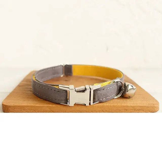 Light Brown Cat Small Dog Collar with Bell Personalized Engraving ID Tag Nameplate Kitten Collars Necklace Small Dogs Puppy Bulldog Chihuahua Yorshire TRENDYPET'S ZONE