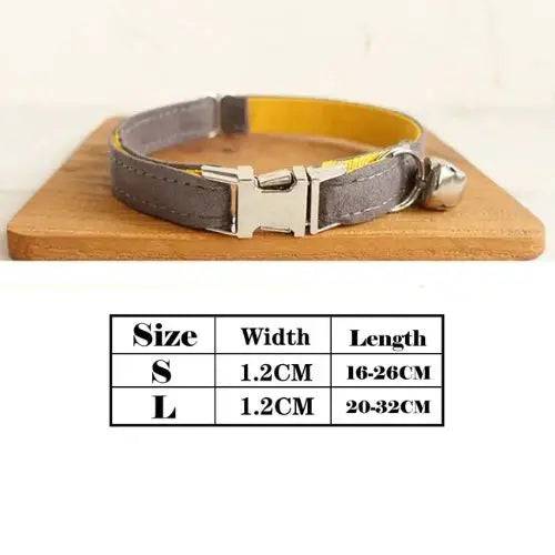 Light Brown Cat Small Dog Collar with Bell Personalized Engraving ID Tag Nameplate Kitten Collars Necklace Small Dogs Puppy Bulldog Chihuahua Yorshire - TrendyPet's Zone