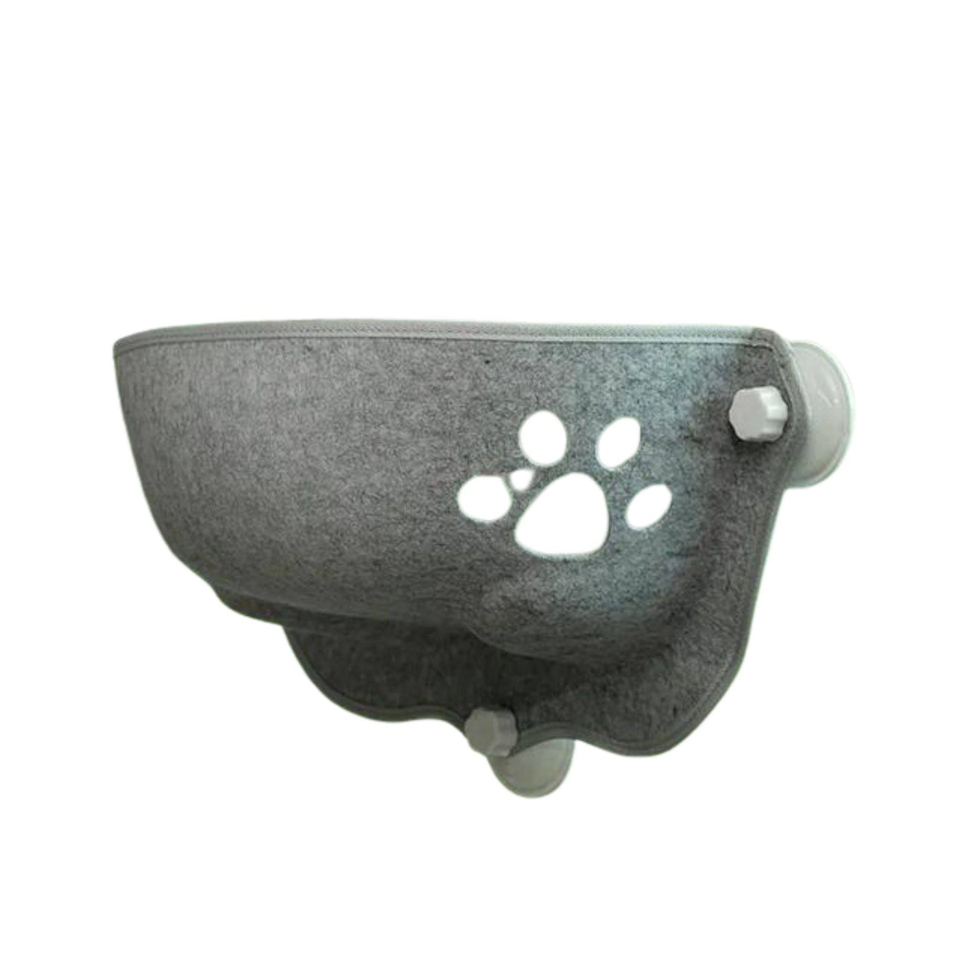 Light Gray Cat Window Perch Felt Window Hammock with Suction Cups and Mat, Hanging Space Saving Pet Kitten Resting Seat Bed for Indoor - TrendyPet's Zone