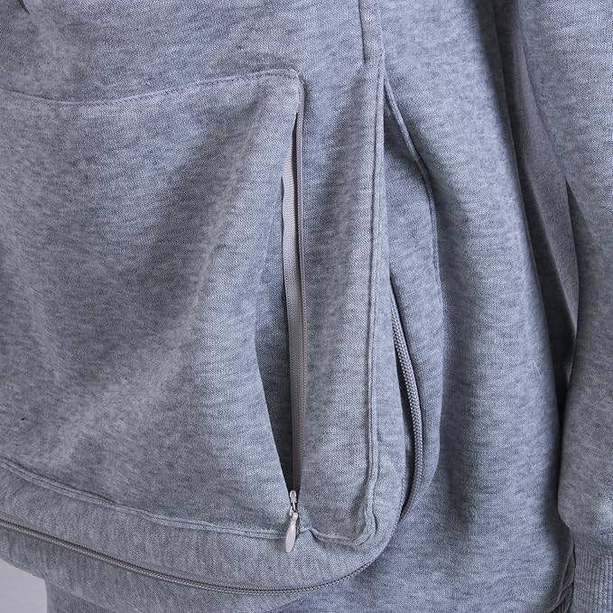 Light Gray Plain High Quality Sweatshirt Cat Dog Lovers Hoodies Kangaroo Pet Paw Ears Cuddle Pouch Pullovers - TrendyPet's Zone