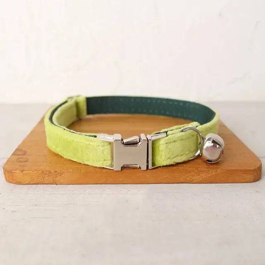 Light Green Cat Small Dog Collar with Bell Personalized Engraving ID Tag Nameplate Kitten Collars Necklace Small Dogs Puppy Bulldog Chihuahua Yorshire TRENDYPET'S ZONE