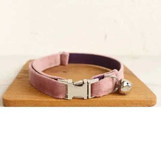 Light Pink Cat Small Dog Collar with Bell Personalized Engraving ID Tag Nameplate Kitten Collars Necklace Small Dogs Puppy Bulldog Chihuahua Yorshire TRENDYPET'S ZONE