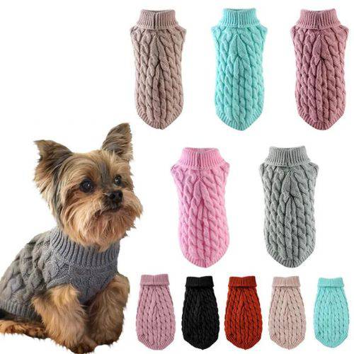 Light Pink Winter Pet Sweaters Turtleneck Knitted Vest Coat TRENDYPET'S ZONE